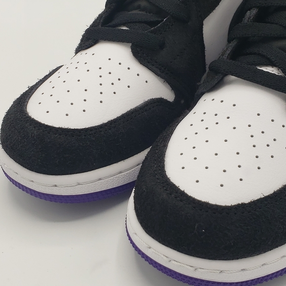 Nike Air Jordan 1 Mid SE GS White Court Purple - Picture 8 of 13